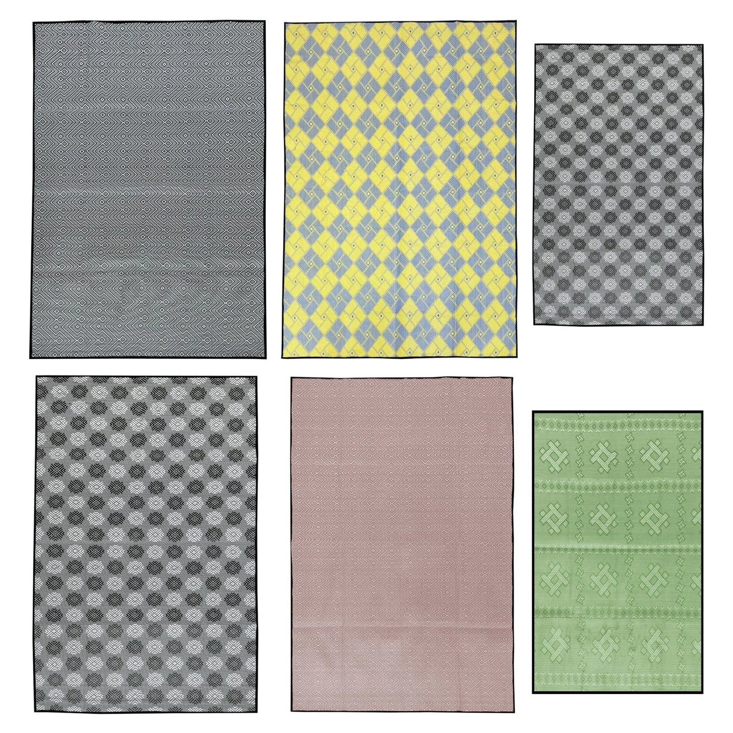 Outdoor Rug Large Waterproof Plastic Patio Mat for Garden Camping & Balcony Lawn