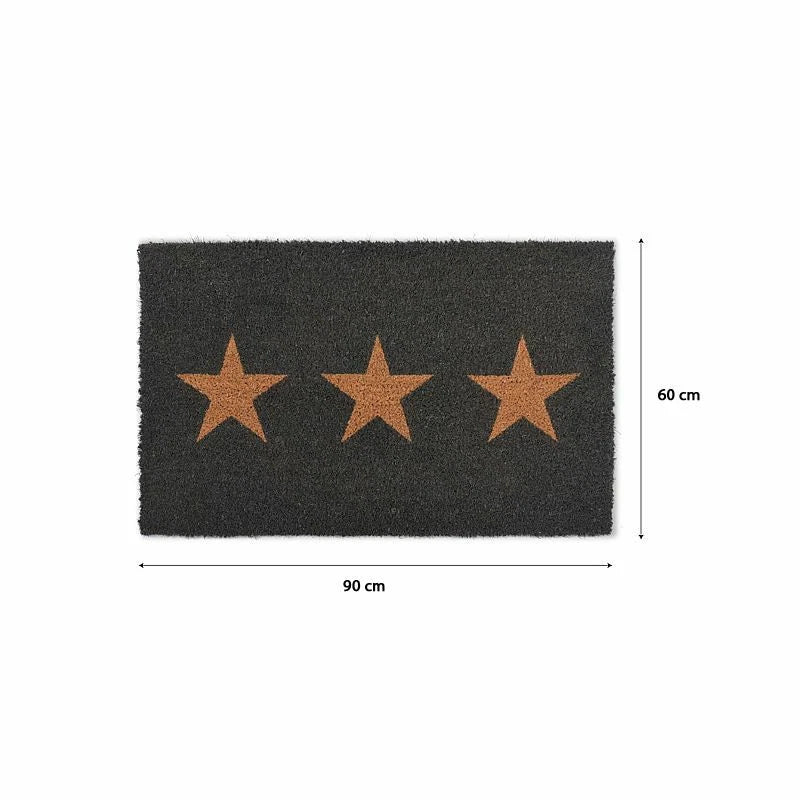 Three Star Doormat Natural Coir Indoor Modern Available In Small or Large