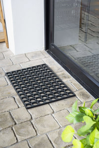 Honeycomb Outdoor Rubber Ring Entrance Floor Door Mat, Heavy Duty Drianage Matt