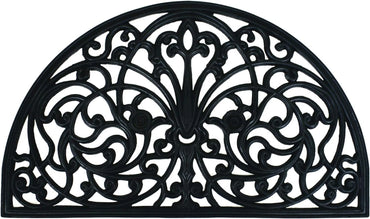 Heavy Duty Garden Half Moon Rubber Black Doormat Modern Cast Iron Style Mat