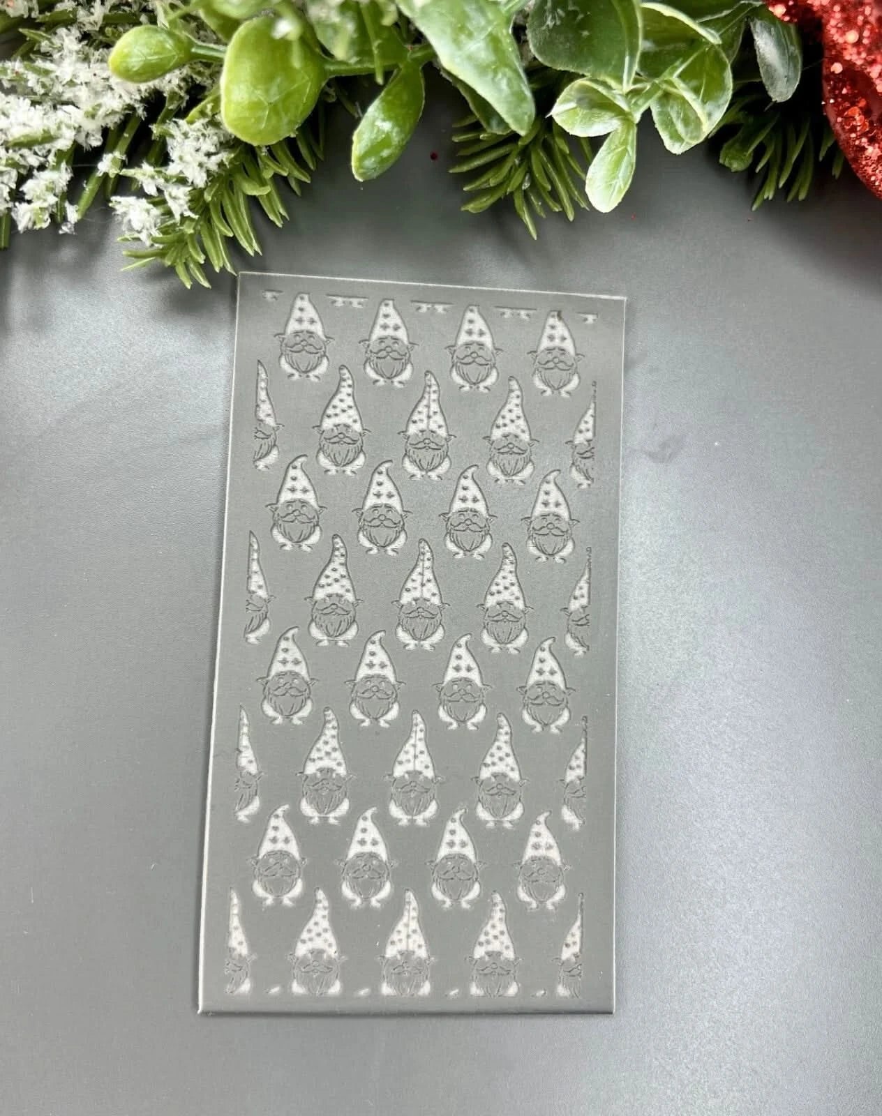 Polymer clay texture mat Gnome 1_ Rubber texture mat_ Christmas texture_ Clay to
