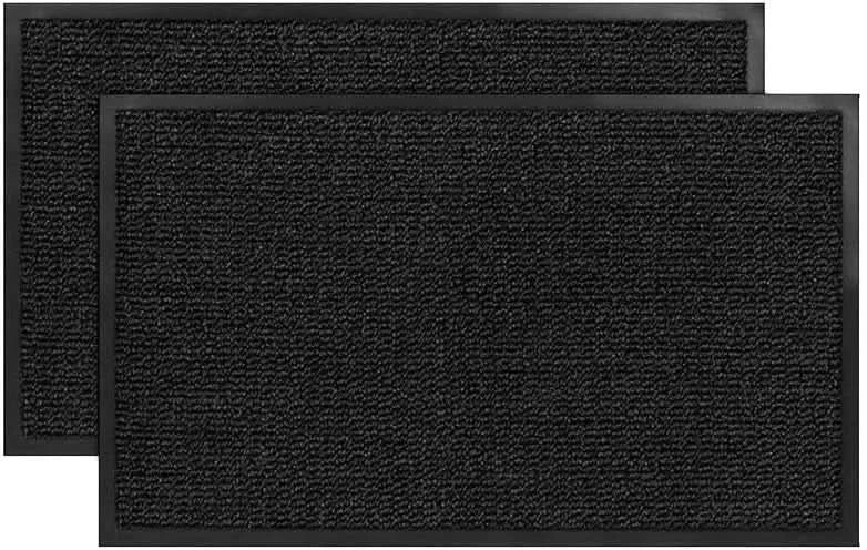 SG Traders Pack of 2 Washable Door Mats - Non-Slip Rubber Backed Doormats In&Out
