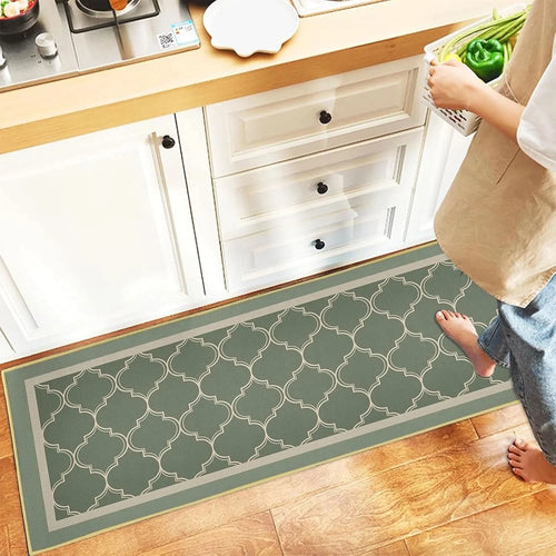 MIQEBX Kitchen Rug Set 2-Piece Anti-Fatigue Floor Mats Washable Non-Slip Runner