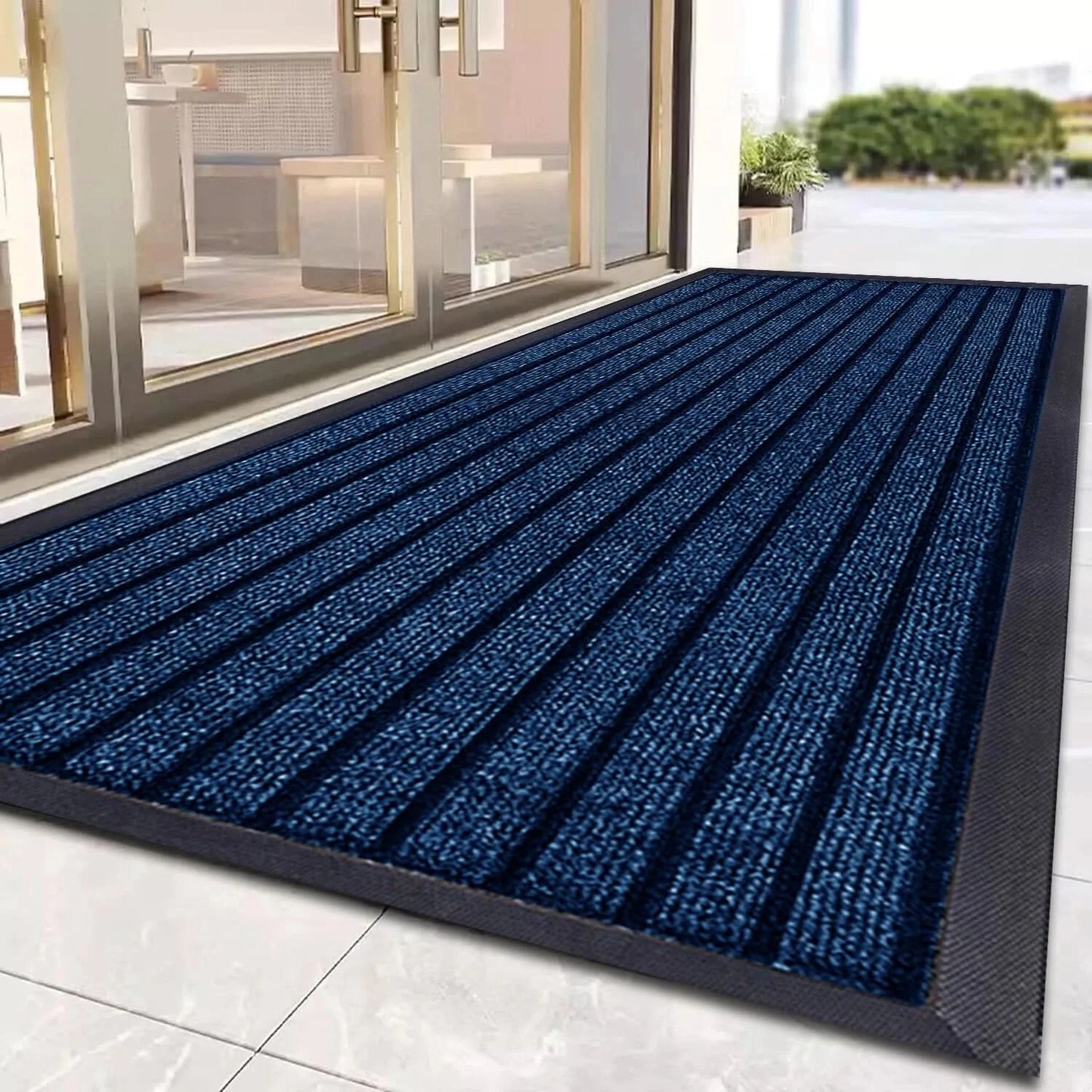 Non Slip Rubber Door Mat Heavy Duty Washable Rug Indoor Outdoor Welcome Mat