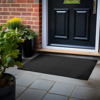 Black Doormat Hexagon Pattern Heavy Duty Non Slip Rubber Door Mat Entrance Mat