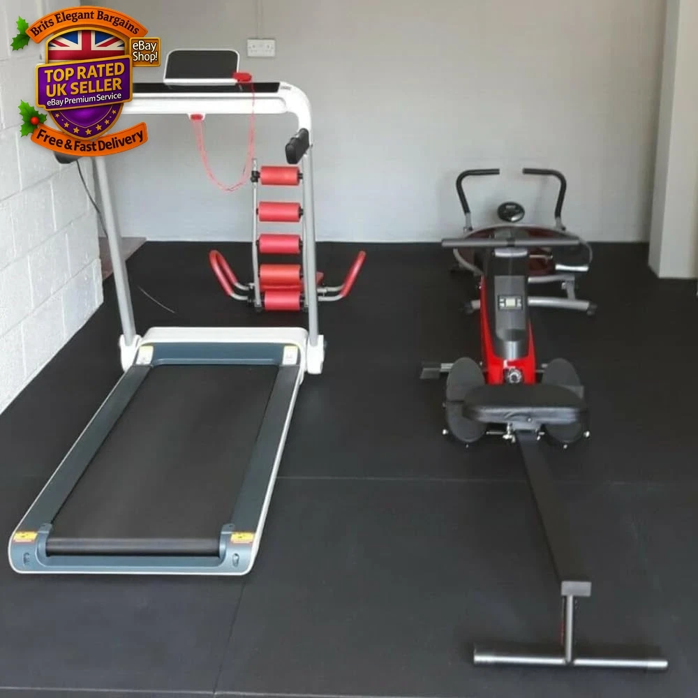 Rubber Crumb Gym Floor Tiles - Heavy Duty Non-Slip Commercial Grade Gym Mats -