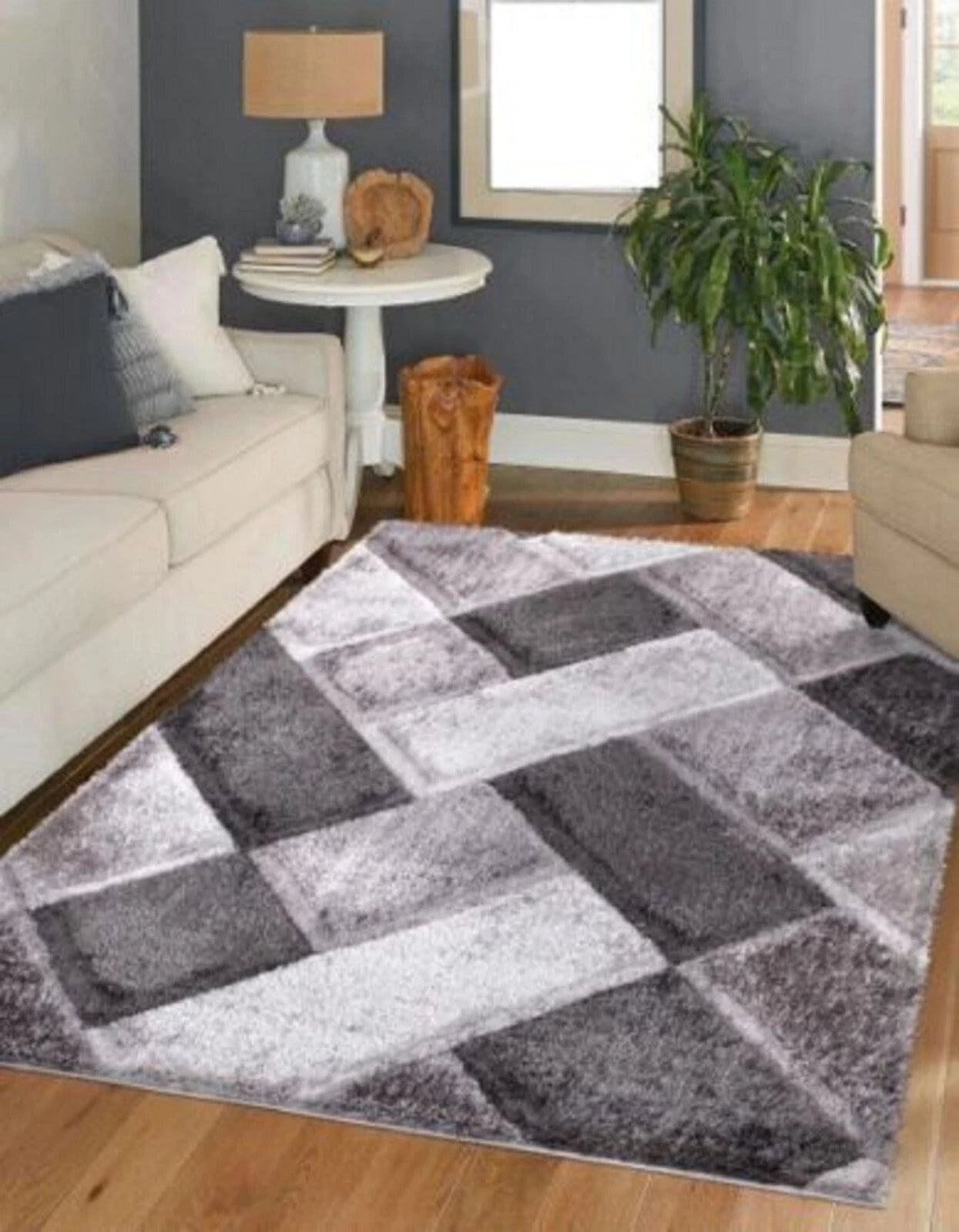 New Modern Shaggy Soft Rug Living Room Bedroom Carpet Runner Indoor/Outdoor Mat*