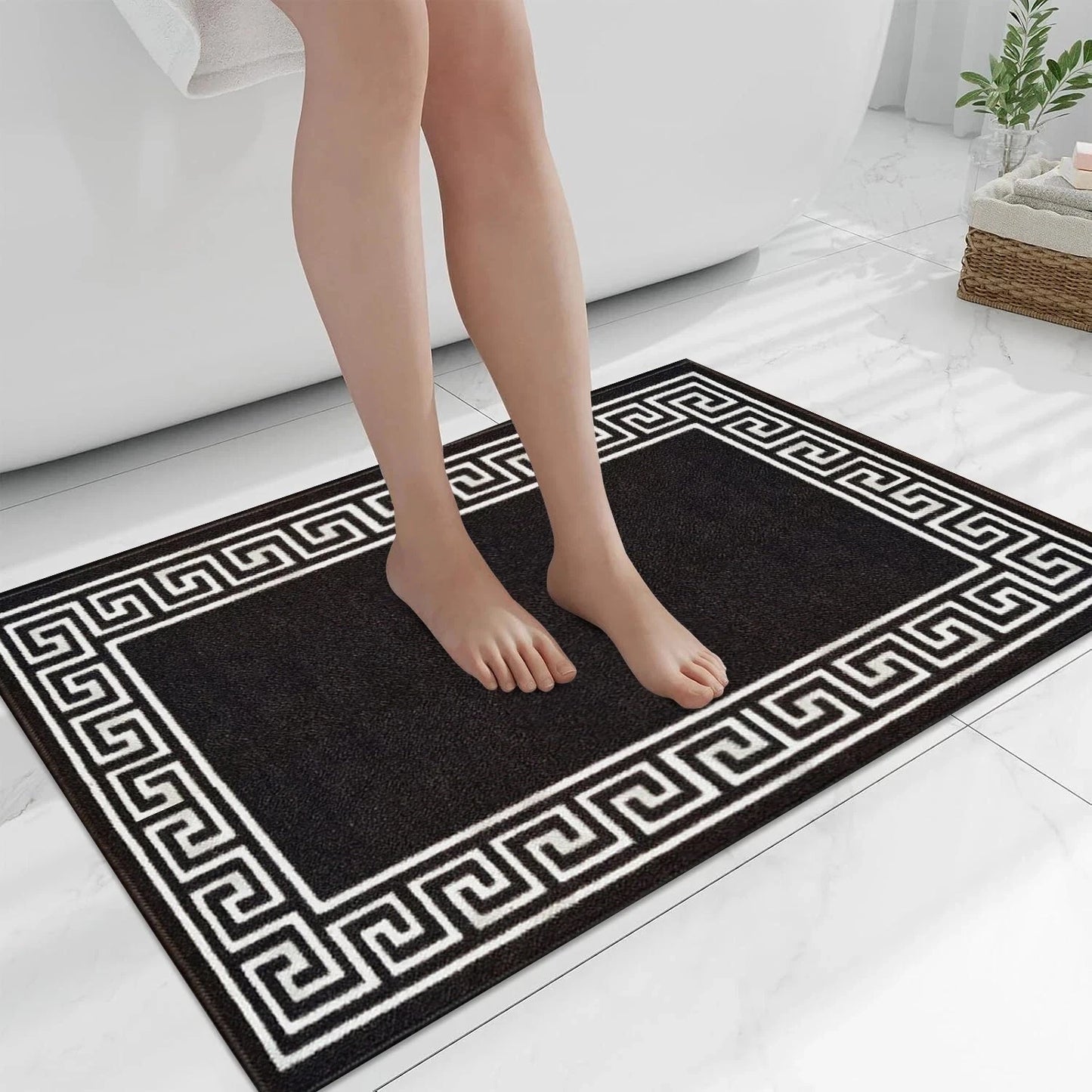 Non Slip Bath Mat Water Absorbent Toilet Pedestal Mats Small Large Bathroom Rug
