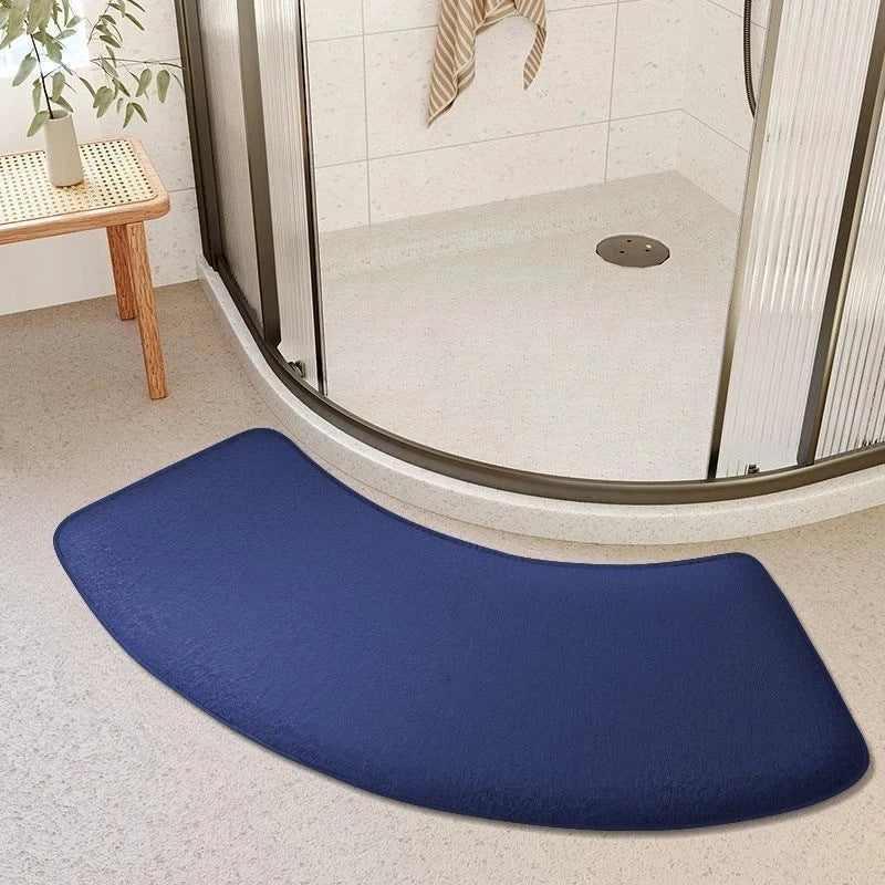 Bathroom Absorbent Mat Curved Door Toilet Shower Non Slip Thickened Foot Rug