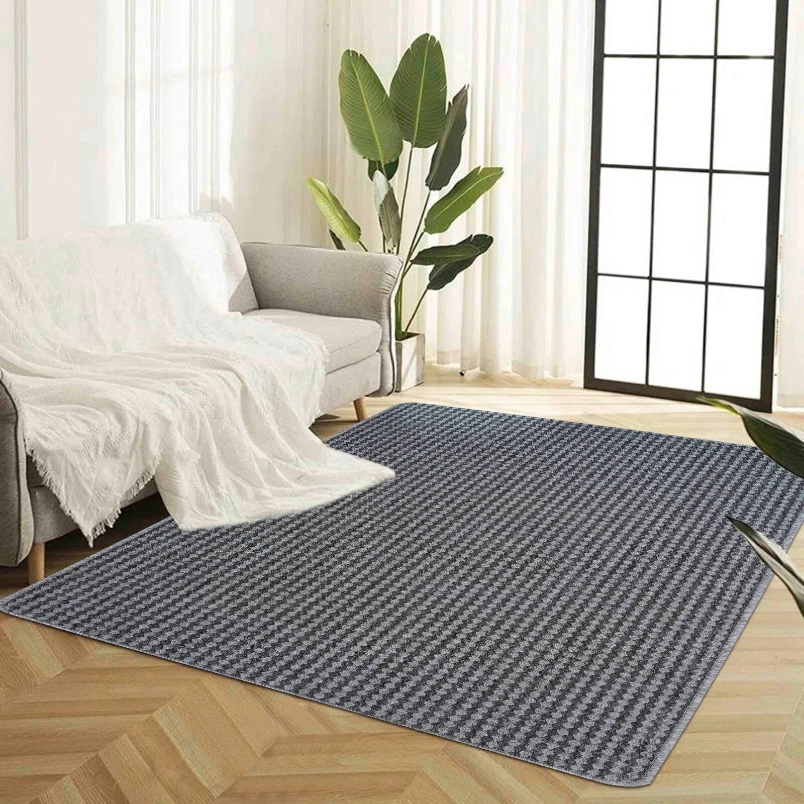 Door Mats Washable Hallway Runners Rugs Indoor Non Slip Stripe Kitchen, Corridor