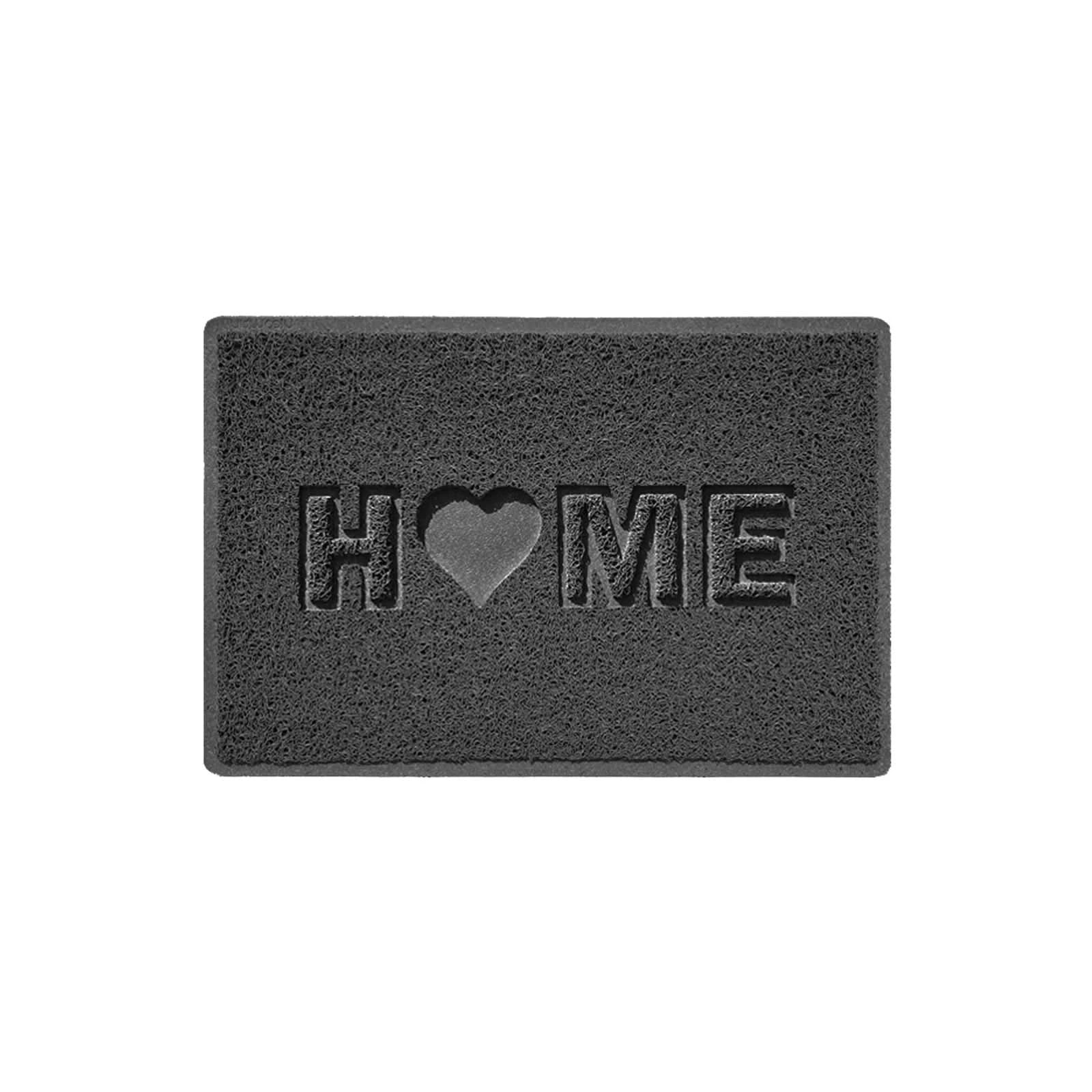 Indoor or Outdoor Door Mat Home Heart Logo Spaghetti Coil Doormat in Dark Grey