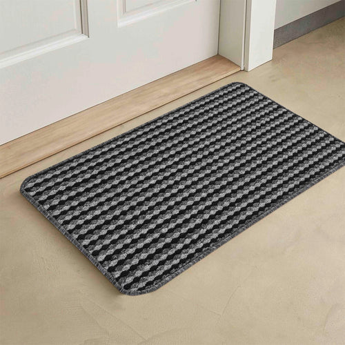 Washable Door Mats Non Slip Stripe Kitchen, Corridor, Hallway Runners Anthracite