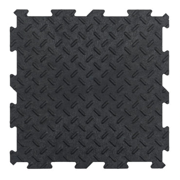 CHECKER Gym rubber garage workshop Home Gym Utility Floor Tiles Mats Pack of 10