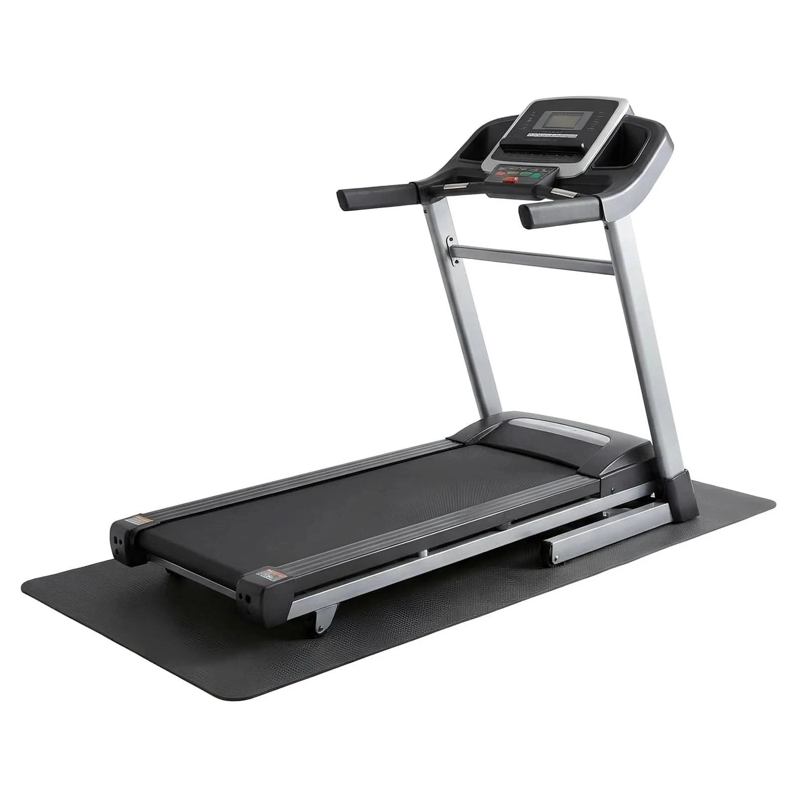 1x Rubber Treadmill Mat 180 x 75cm Black Gym Floor Exercise Equipment Protector