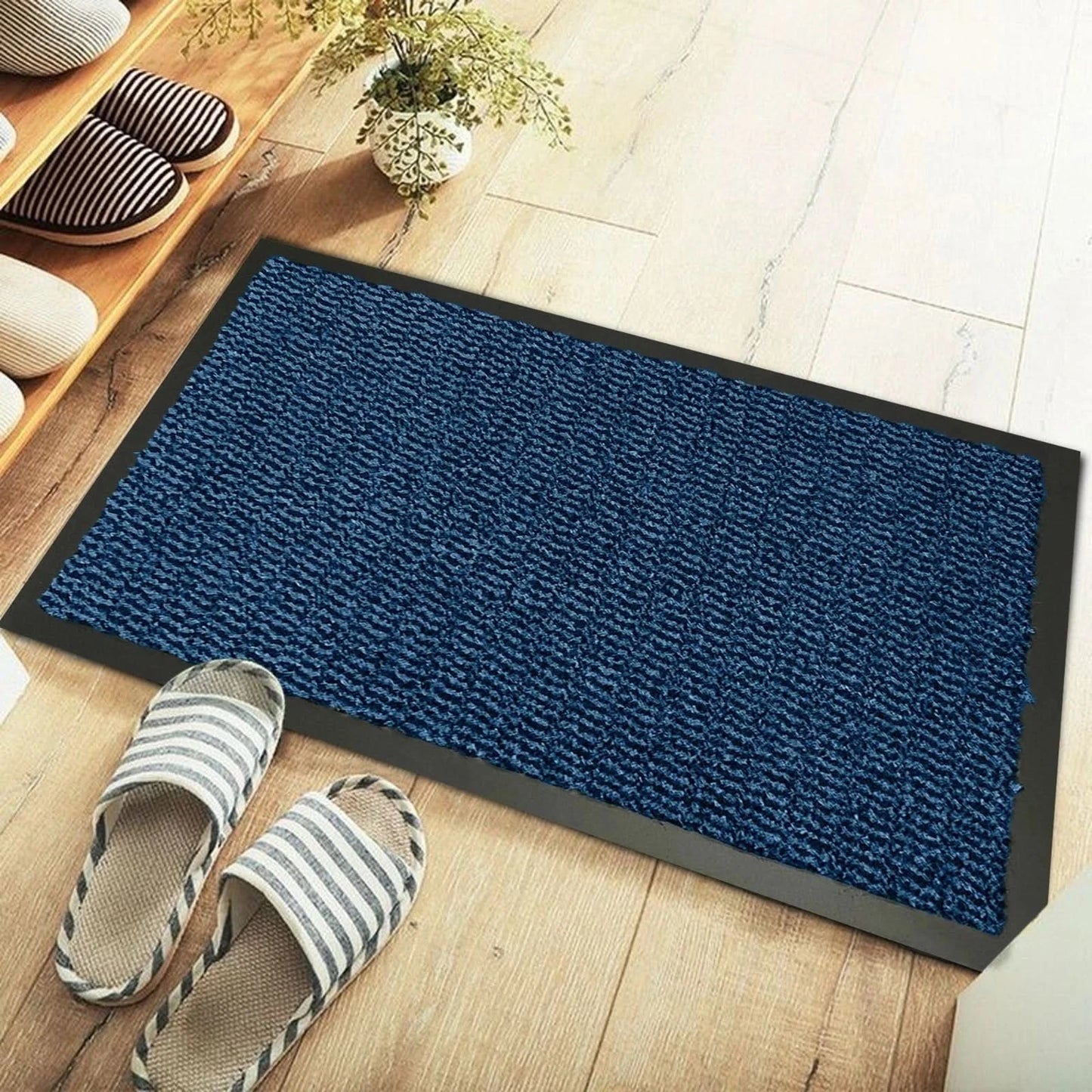 Blue Door Mat Heavy Duty Rubber Edge Entrance Barrier Hard Wearing Dust Rug