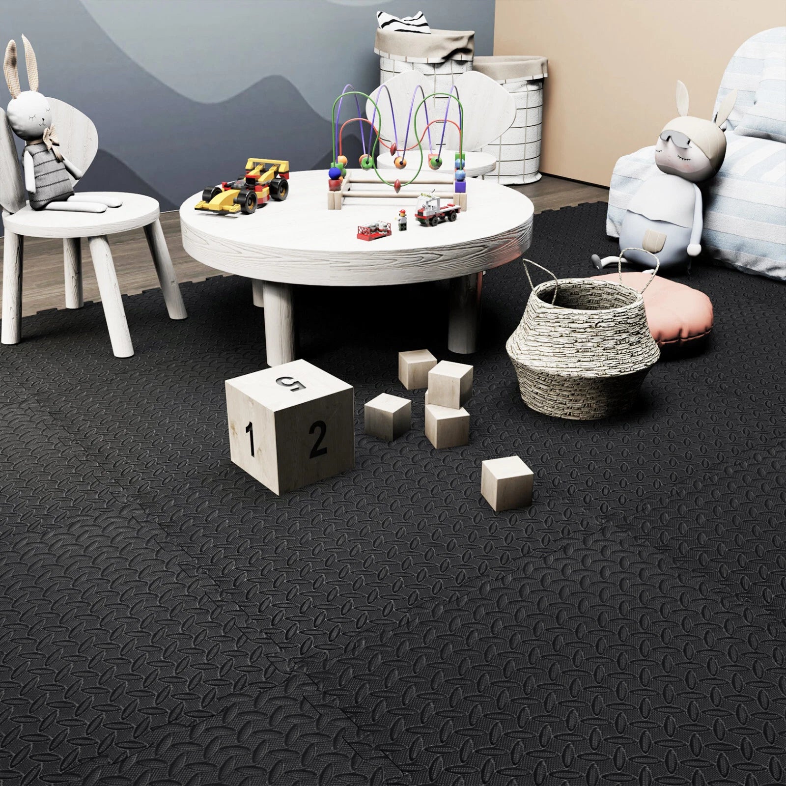 Large Black Caravan Awning Floor Mat Foam Garden Mats Camping 10mm Thickness