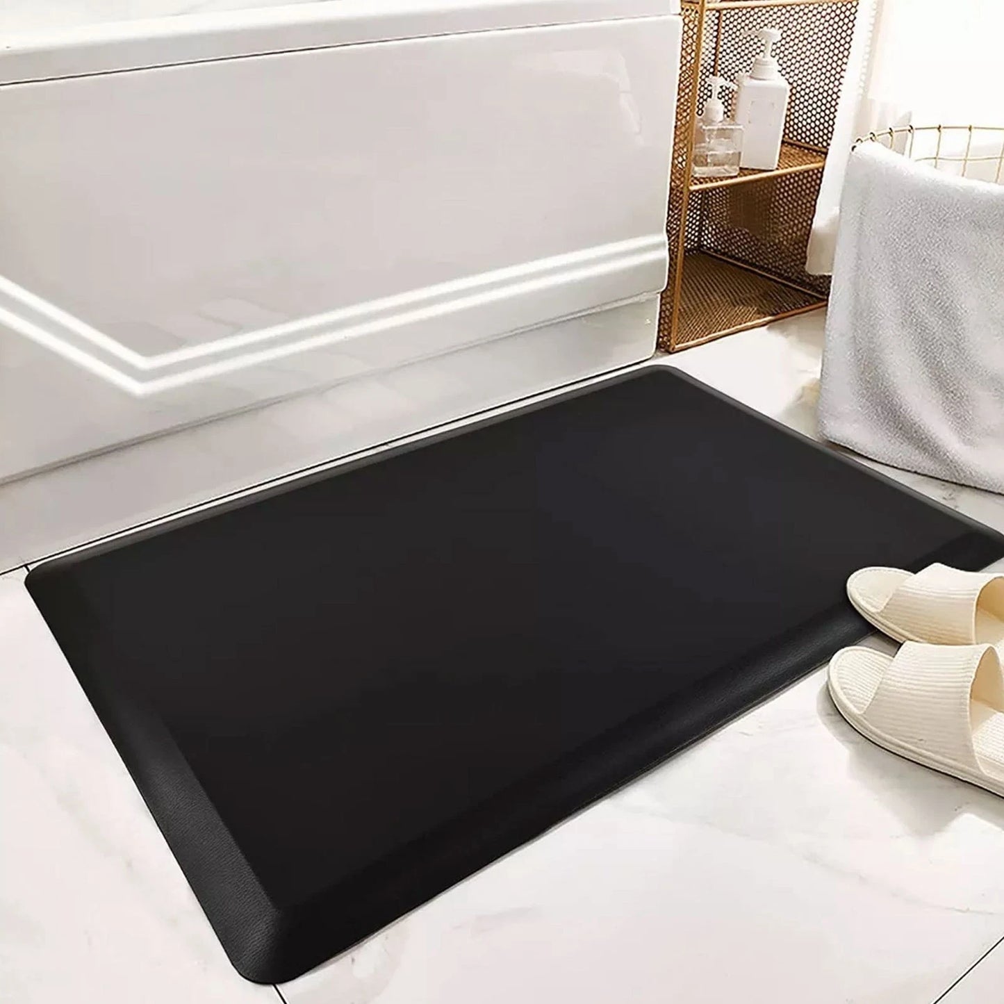 Kitchen Mat Waterproof Oilproof Floor Mat Rug 44x70cm Home Decoration Black AU