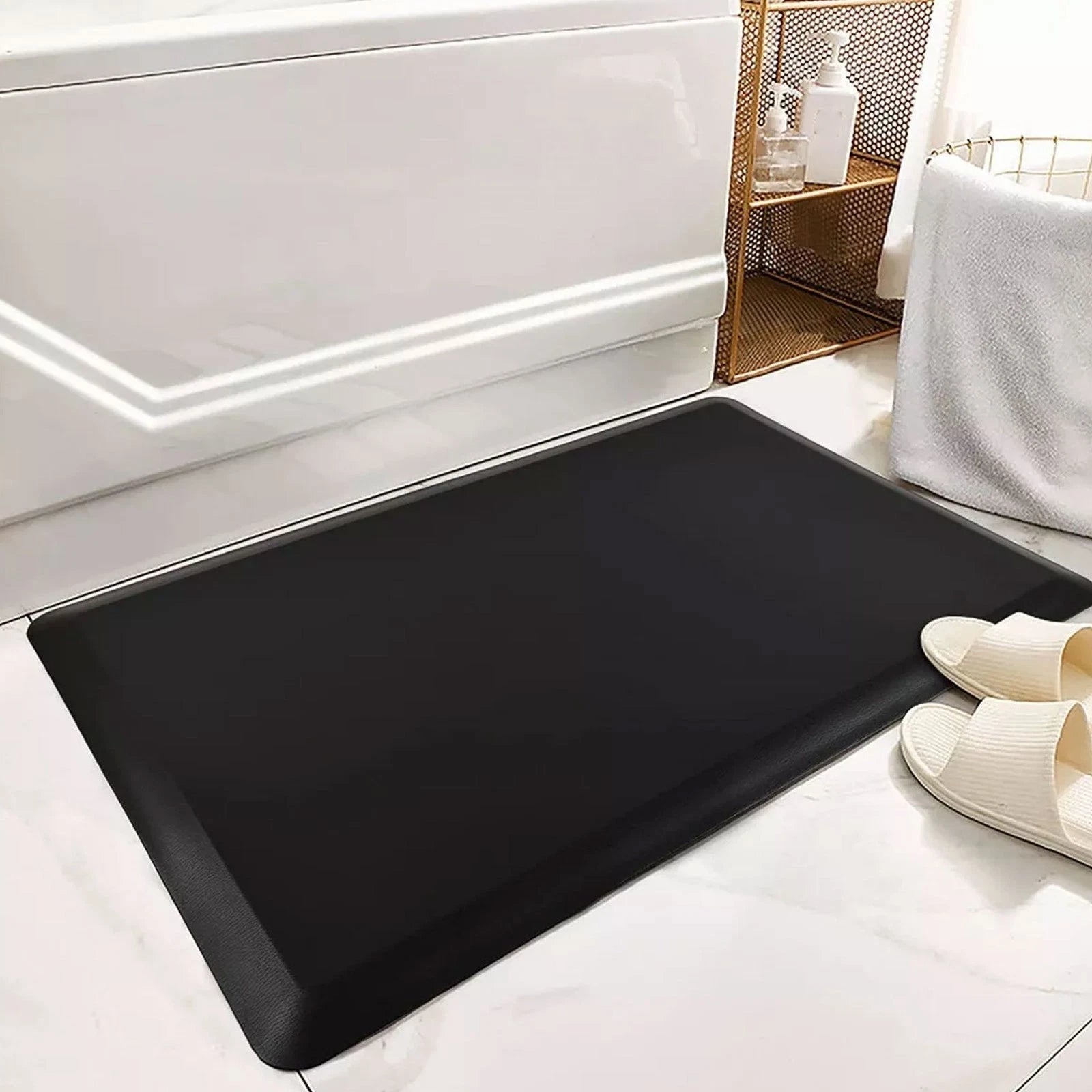 Kitchen Mat Waterproof Oilproof Floor Mat Rug 44x70cm Home Decoration Black AU