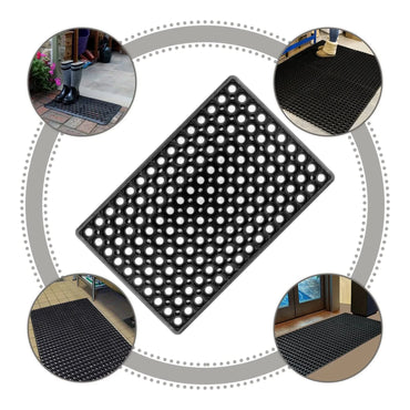 Industrial Non Slip Rubber Ring Door Mat Outdoor House Entrance Floor Carpet Rug