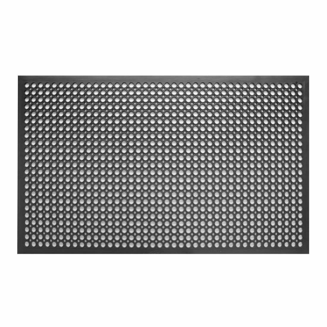 Jantex Rubber Black Anti Fatigue Mat Commercial Kitchen Non Slip Washable