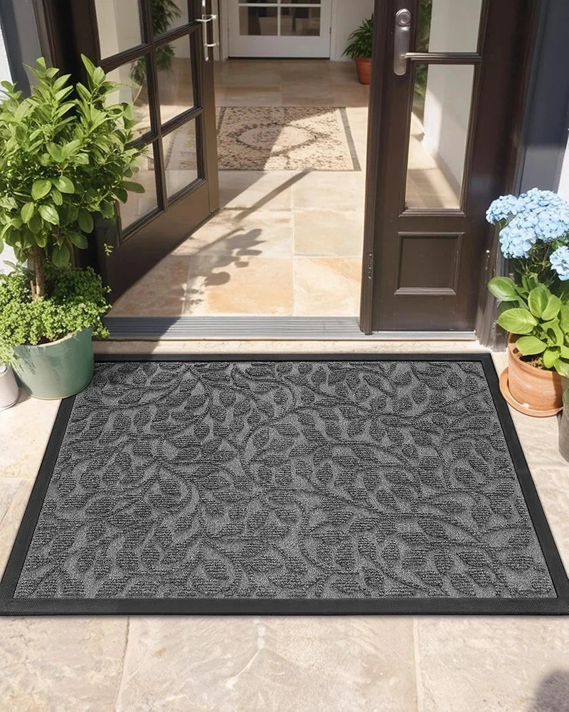 COLOR&GEOMETRY Door Mat 43x75cm Grey Non Slip Heavy Duty Indoor Outdoor