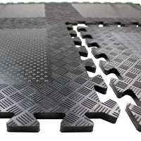 Heavy Duty Rubber Gym Mats Garage Flooring Tiles Commercial Interlocking 4pcs