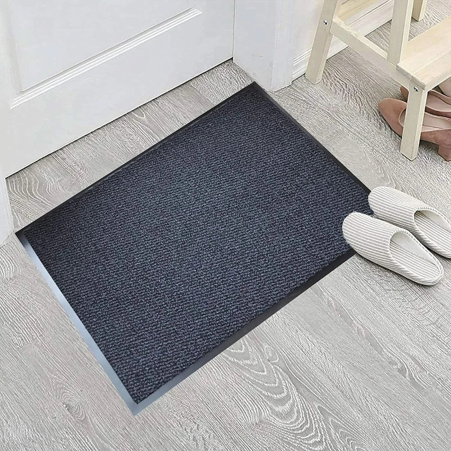 Barrier Mat Large Door Mat Rubber Backed Rug Anthracite (40 X 60cm)