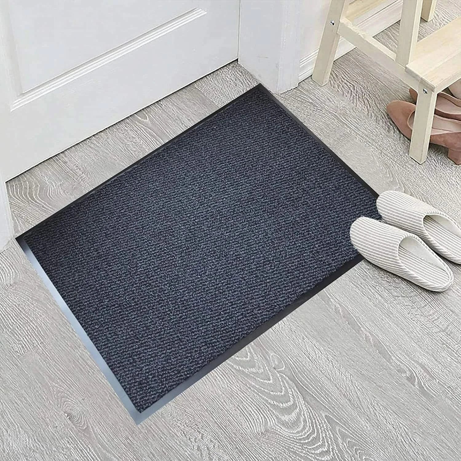 Barrier Mat Large Door Mat Rubber Backed Rug Anthracite (40 X 60cm)
