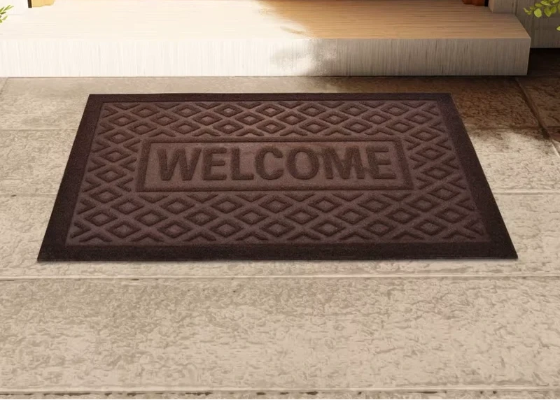 Heavy Duty Rubber Welcome Mat - anti Slip, Dust-Proof Home Entrance Door Mat, Du