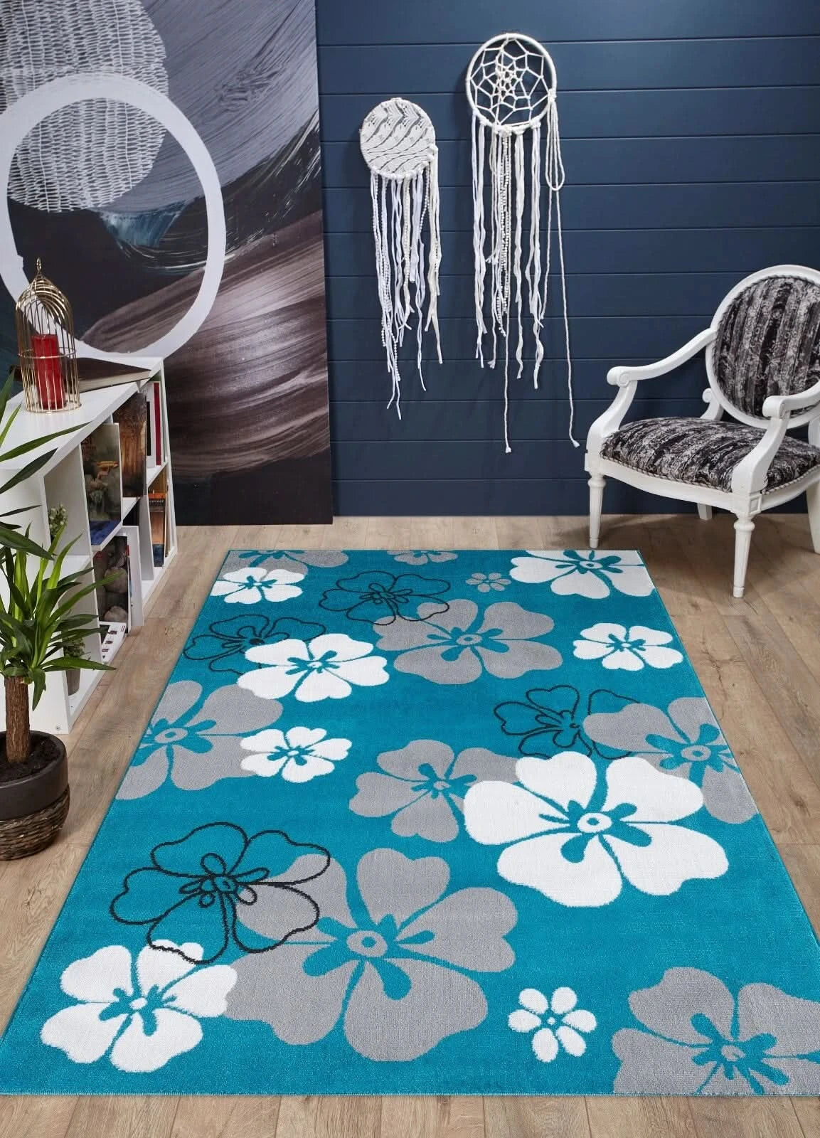 Brand new Modern Flower Design Rugs Large Small Living Room Uk Blossom Mat