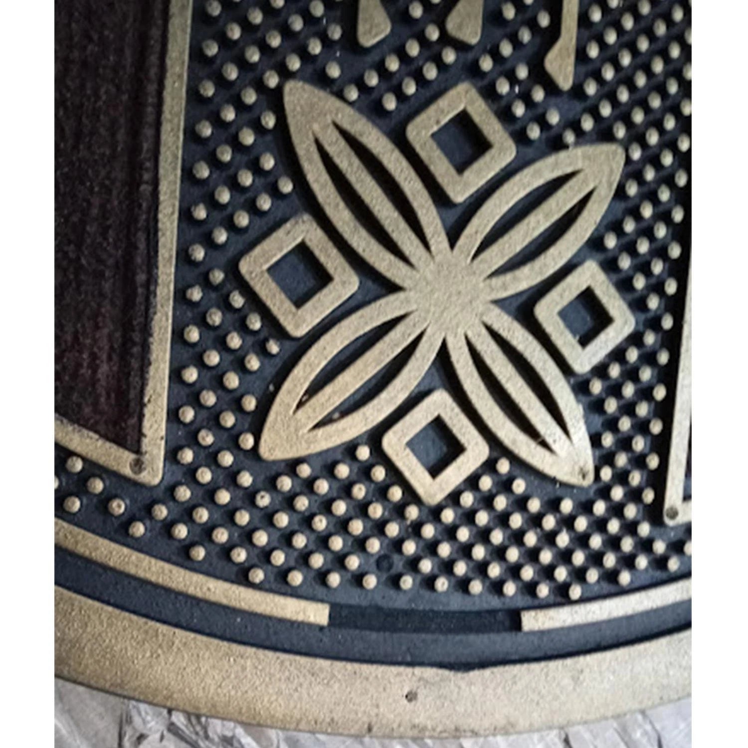 Gold ‘Welcome’ Rubber Door Mat, Non-Slip, Waterproof, Indoor/Outdoor 75x45cm