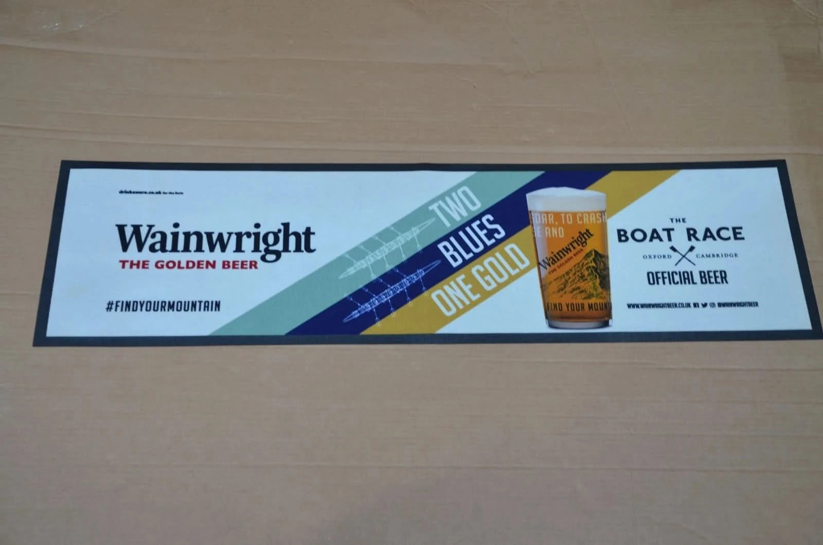 Wainwright Boat Race Bar Runner Beer Drip Mat Wetstop Pub Brand New 89 x 24 cm