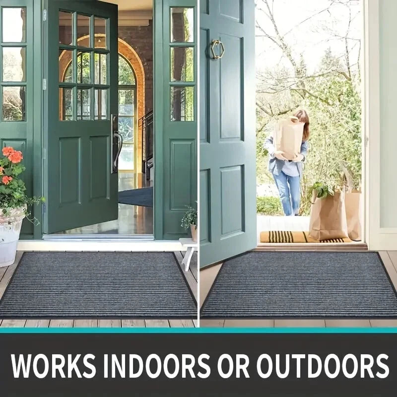 Heavy duty rubber non-slip washable carpet indoor and outdoor door mat (43*75cm)