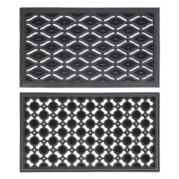 Rubber Door Mats Eye & Circle Design Dirt Scrapper Heavy Duty Non-Slip 40 X 70cm