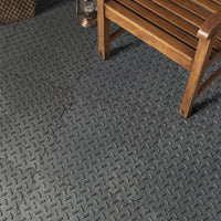 CHECKER Gym rubber garage workshop Home Gym Utility Floor Tiles Mats Pack of 10