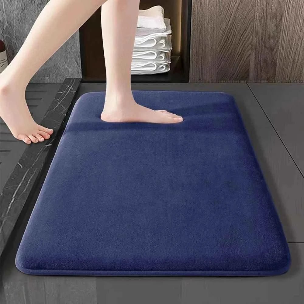 Super Absorbent Bathroom Floor Mat Non Slip Coral Velvet Bath Door Rug UK
