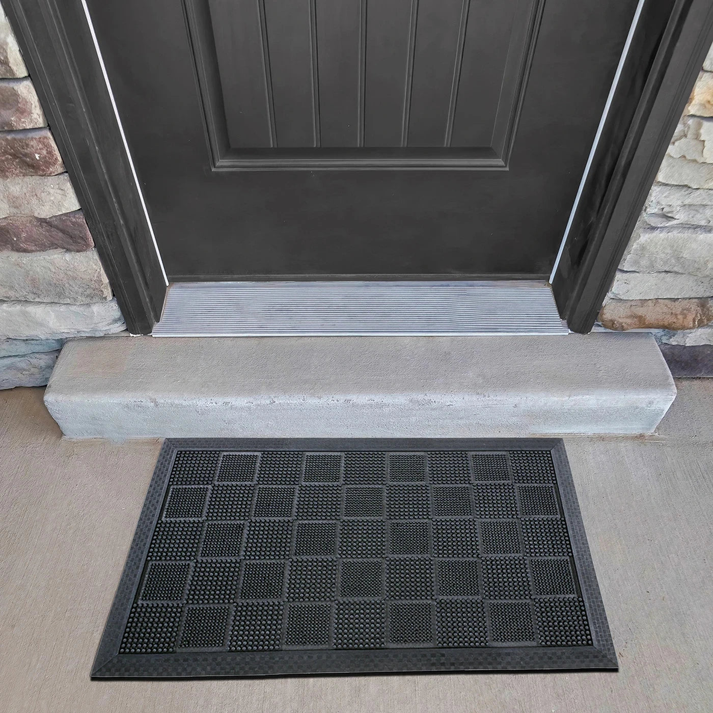 Doormat Hi-Lo Chequer Rubber 40x70cm