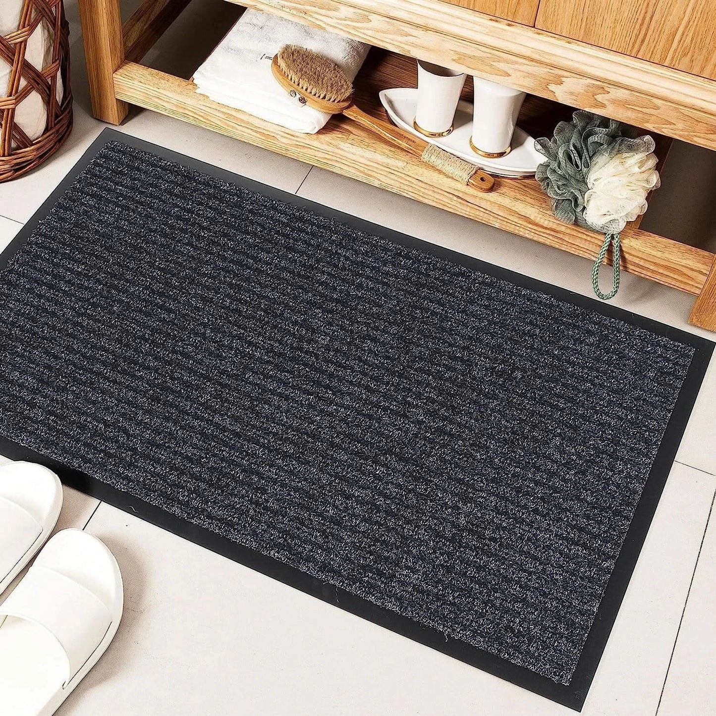 2X Floor Mat, 76 x 43cm Heavy Duty Non-Slip Door/Entry Way Floor Mat, PVC mat