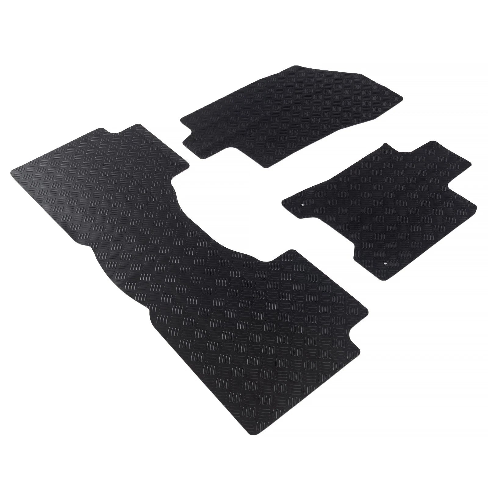 Fits Nissan Navara Heavy Duty Rubber Floor Mats Black 3Mm (2015-2018) 524
