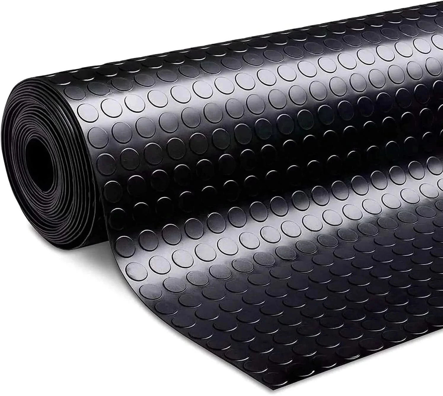 3MM Rubber Floor Matting Heavy Duty Black Anti Slip Garage Gym Coin 1.3m Wide