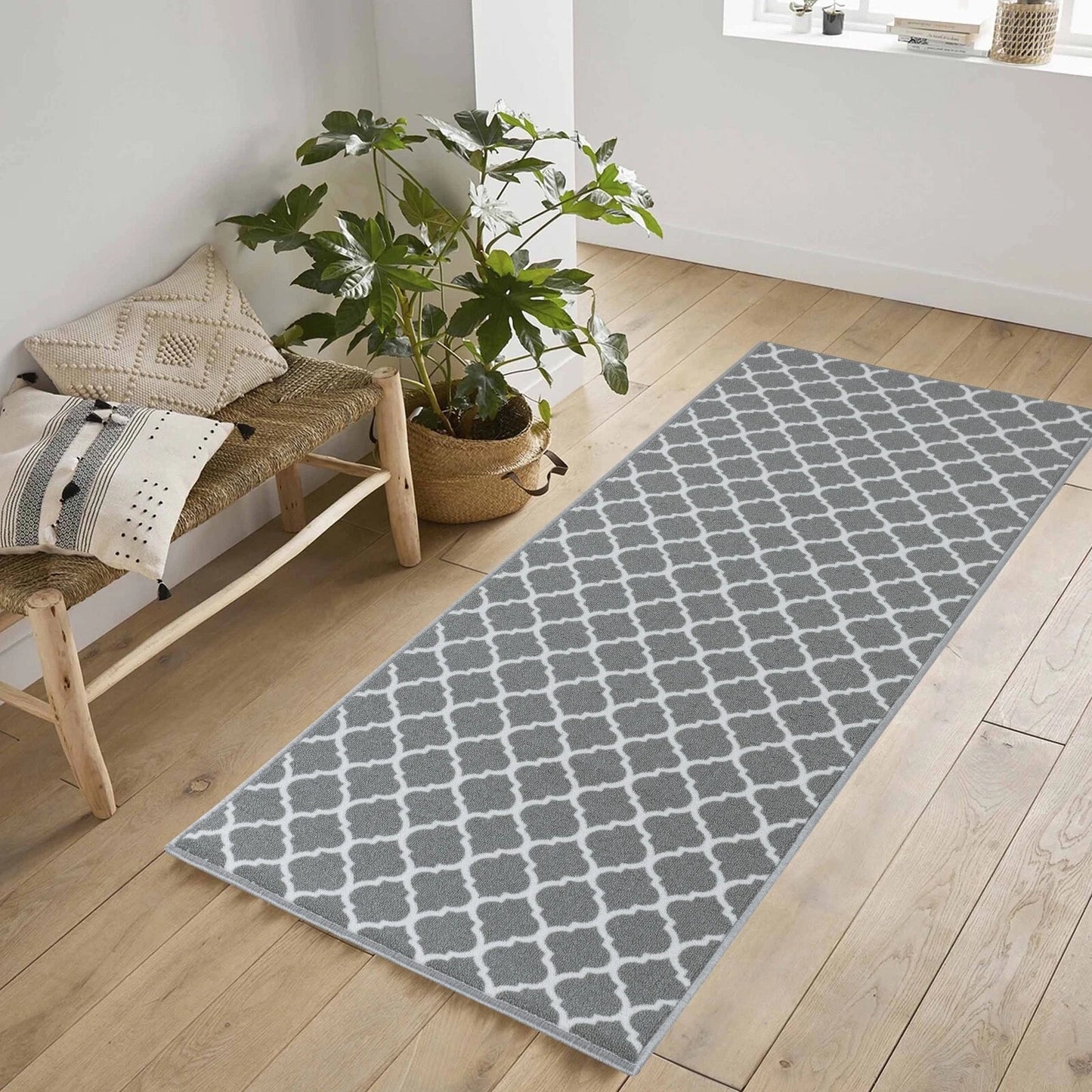 Washable Door Mats Non Slip Trellis Kitchen, Corridor, Hallway Runners Rugs Mats