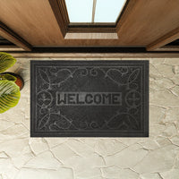Heavy Duty Rubber Mat Welcome Insert Door Indoor Outdoor Natural Anti Slip