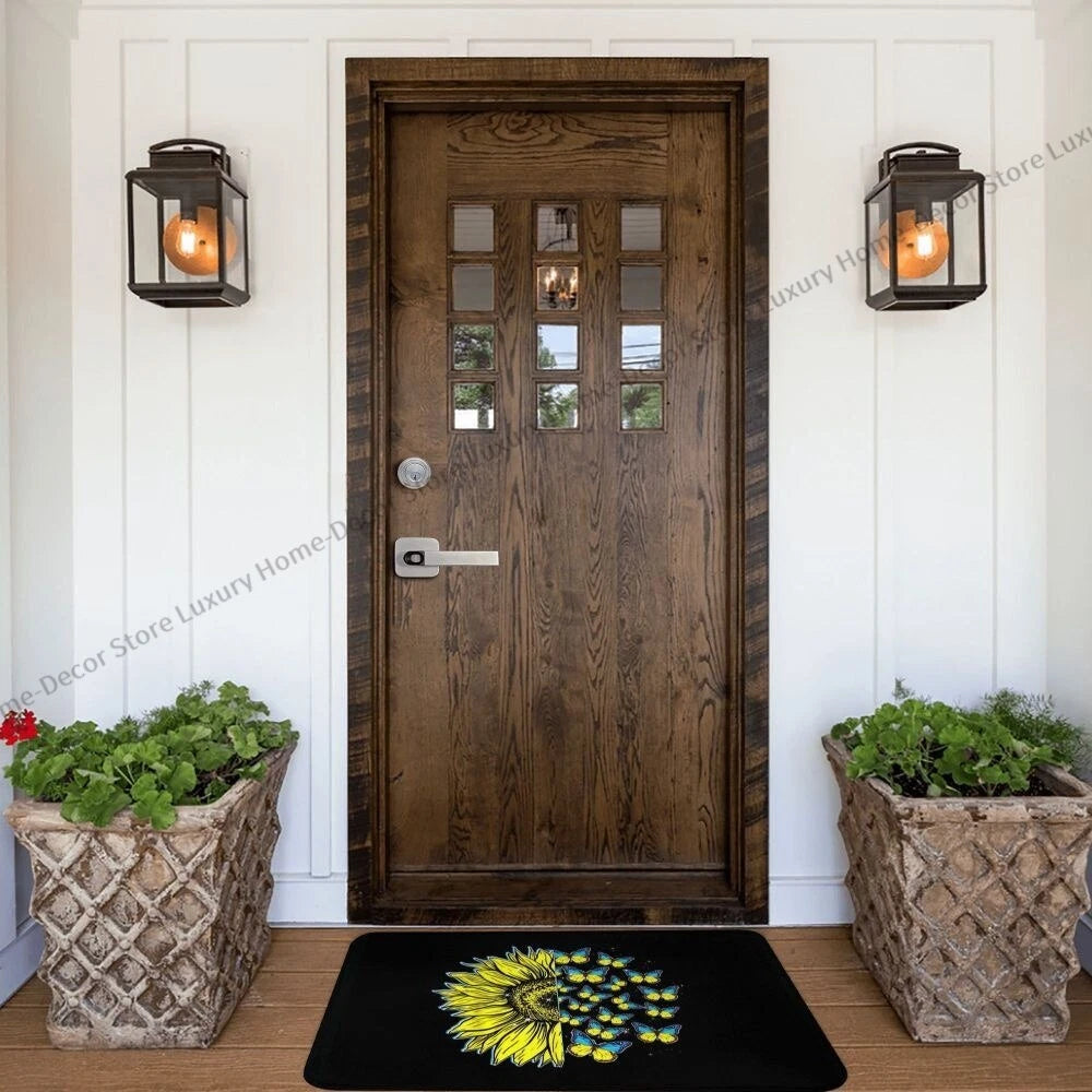 Kitchen Mat Ukrainian Sunflower Art Balcony Carpet Entrance Door Home Decorative