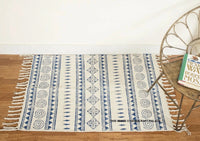 Indien Hand Block Print Cotton Rug Handmade Indoor Floor Runner Beach Yoga Mats