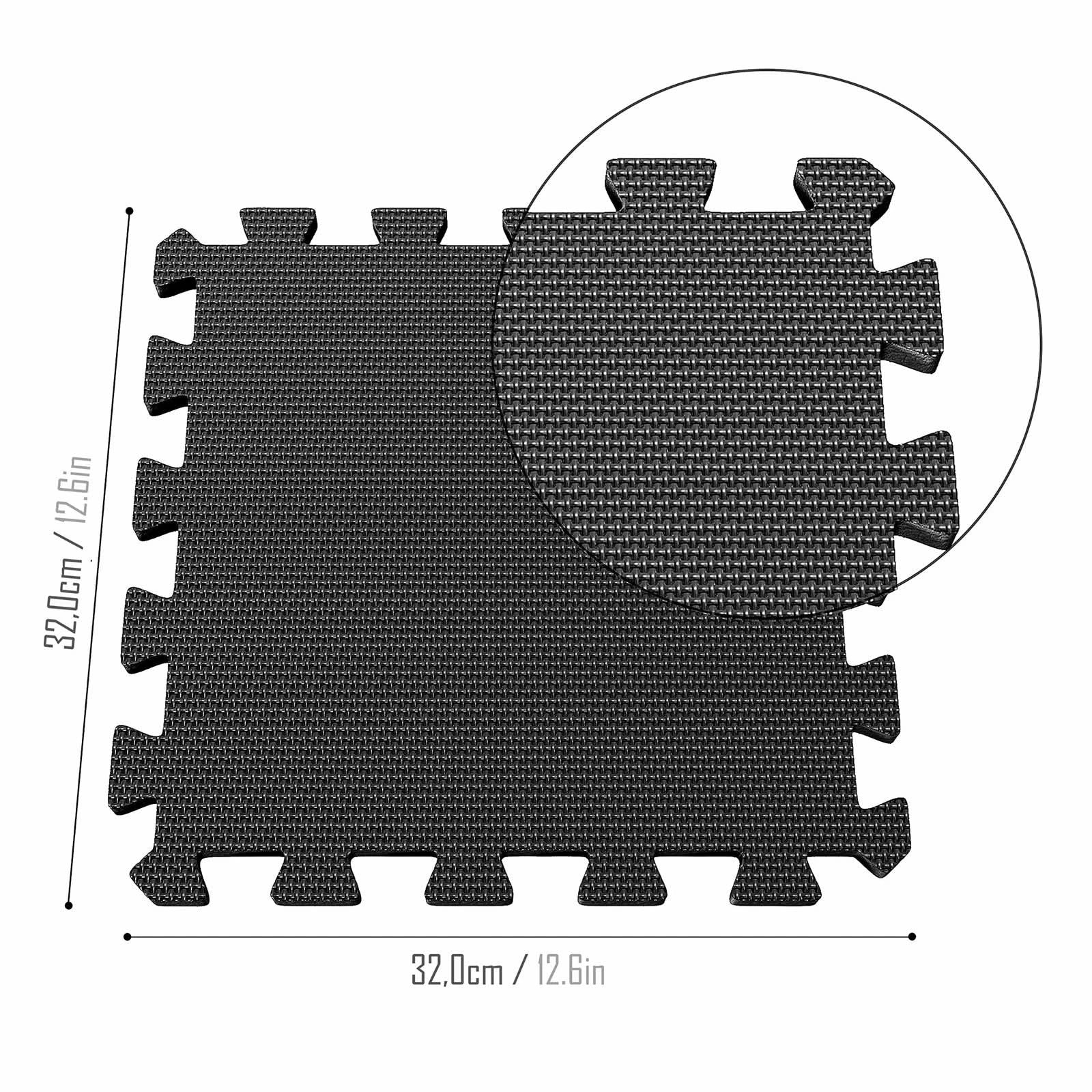 Interlocking Soft Foam Floor Mats - Black Rubber Protective Floor Tiles