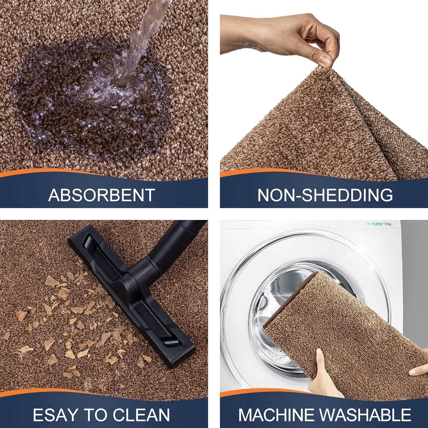 Walensee Indoor Doormat, Front Door Mat for Entrance Machine Washable Entryway