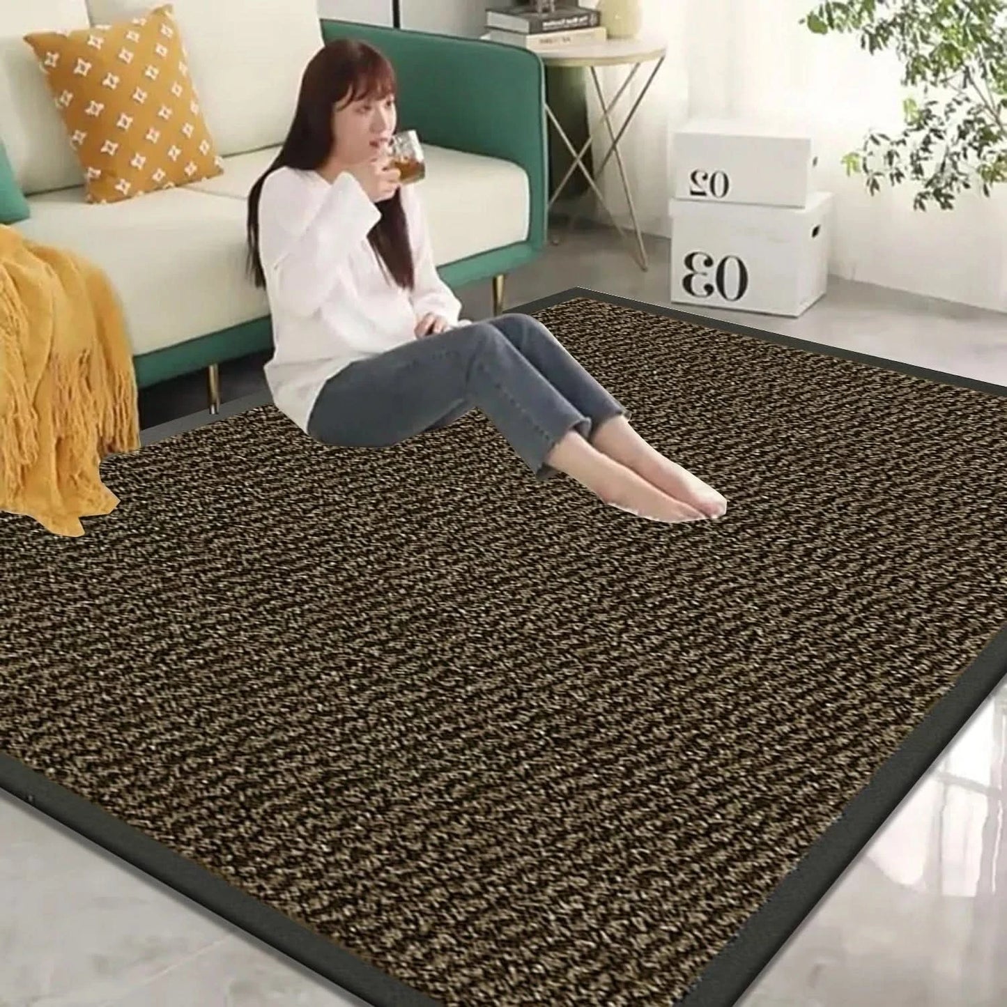 Heavy Duty Rubber Barrier Mat Long Hallway Runner Non Slip Door Mats Floor Mat