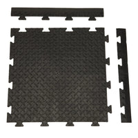 Interlocking Garage Flooring Tiles Heavy Duty 12mm Thick Workshop Floor PVC Gym