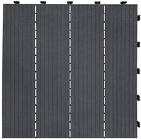Garden Interlocking Decking Tile - Recycled Rubber Grey Decktile, 45 x 45cm