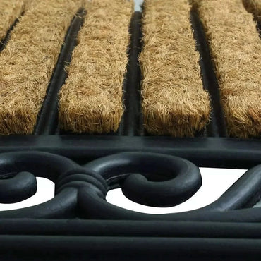 Large Outside Door Mat 75cm Heavy Rubber Coir Duty Mat Front Outdoor Entrance